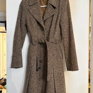 Vintage DKNY Brown tweed trench coat